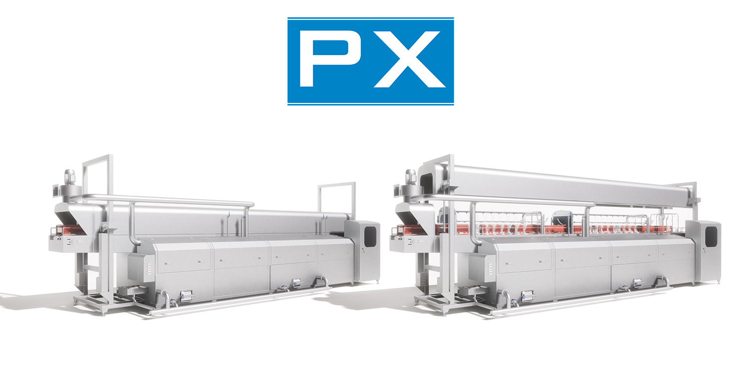 PX BOX WASHING TUNNEL 1,600 B/H AUTOMATIC HOOD STEAM